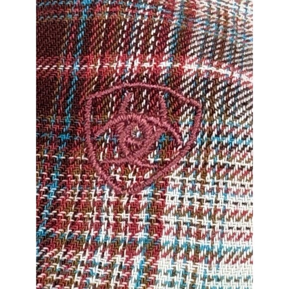 Ariat Real Laramie Western Red Plaid Flannel Shirt Women’s XL Full Snap - Picture 7 of 15